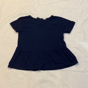 Crewcuts Girls Navy Blue Ruffled Bottom Top